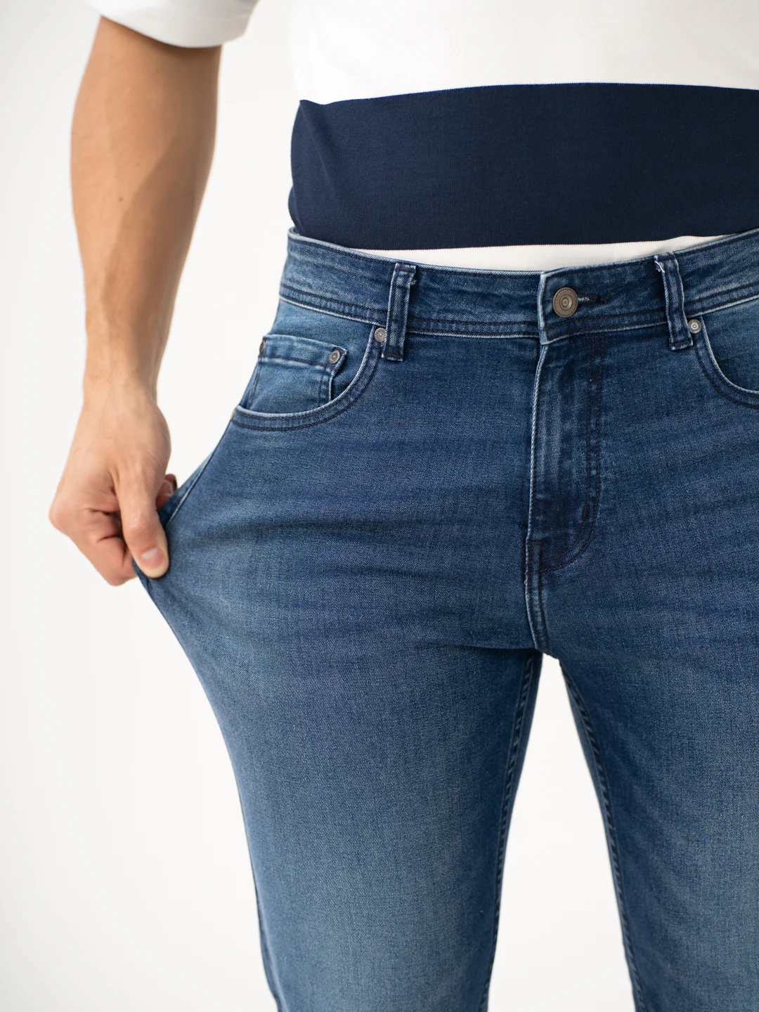 Faded Blue Slim Fit Jeans - Image 5