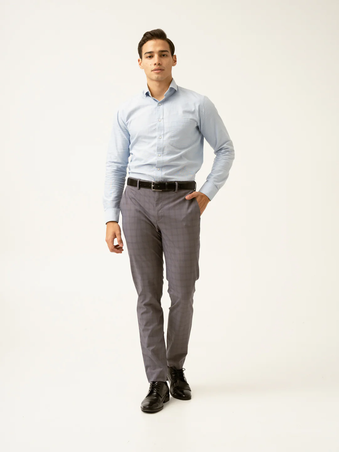 Falcon Grey Checks Formal Pants - Image 12