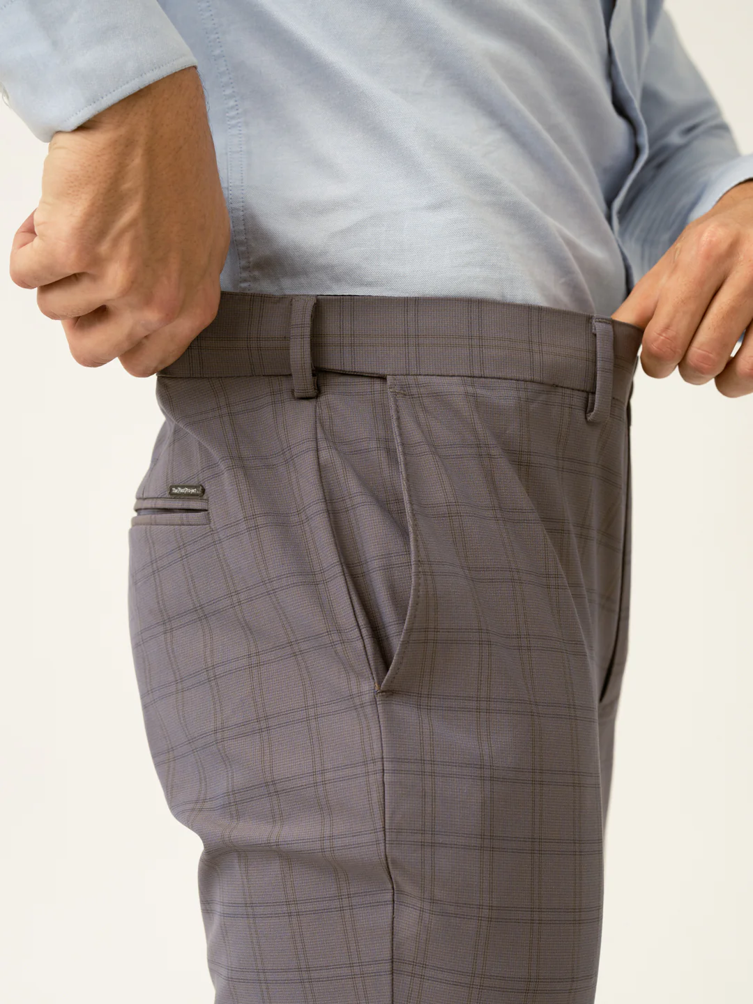 Falcon Grey Checks Formal Pants - Image 3