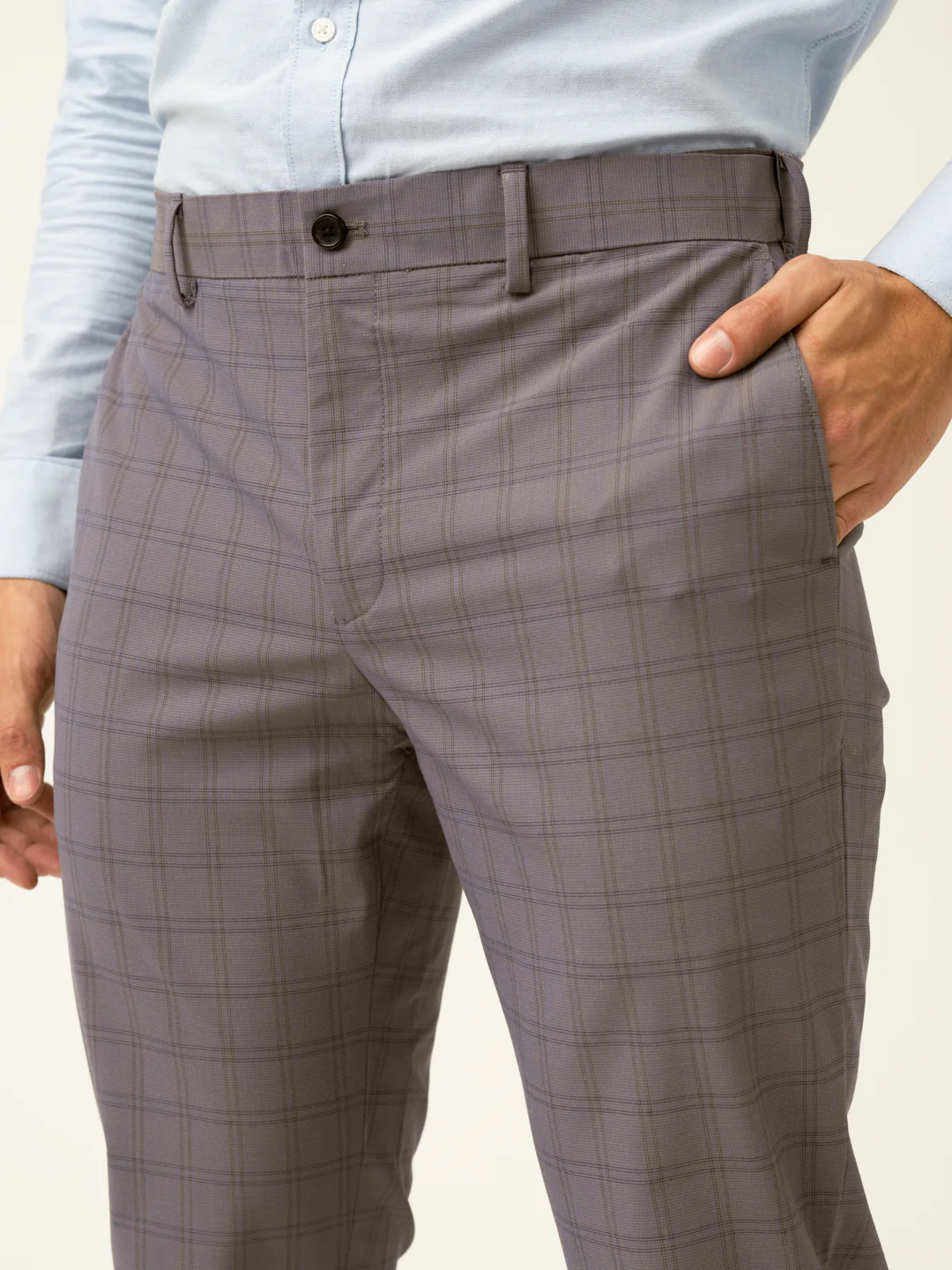 Falcon Grey Checks Formal Pants - Image 6