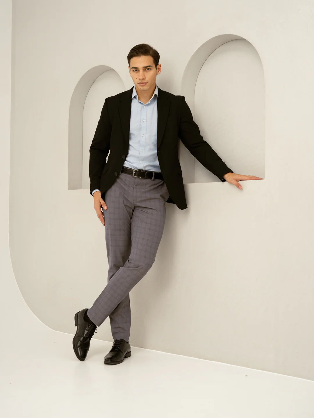 Falcon Grey Checks Formal Pants - Image 9