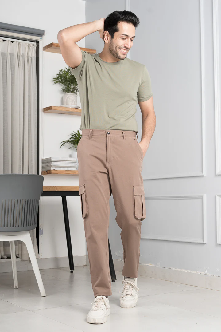 Fawn Khaki Stretch Cargo Pants - Image 3