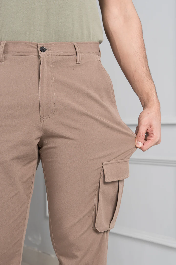 Fawn Khaki Stretch Cargo Pants - Image 4
