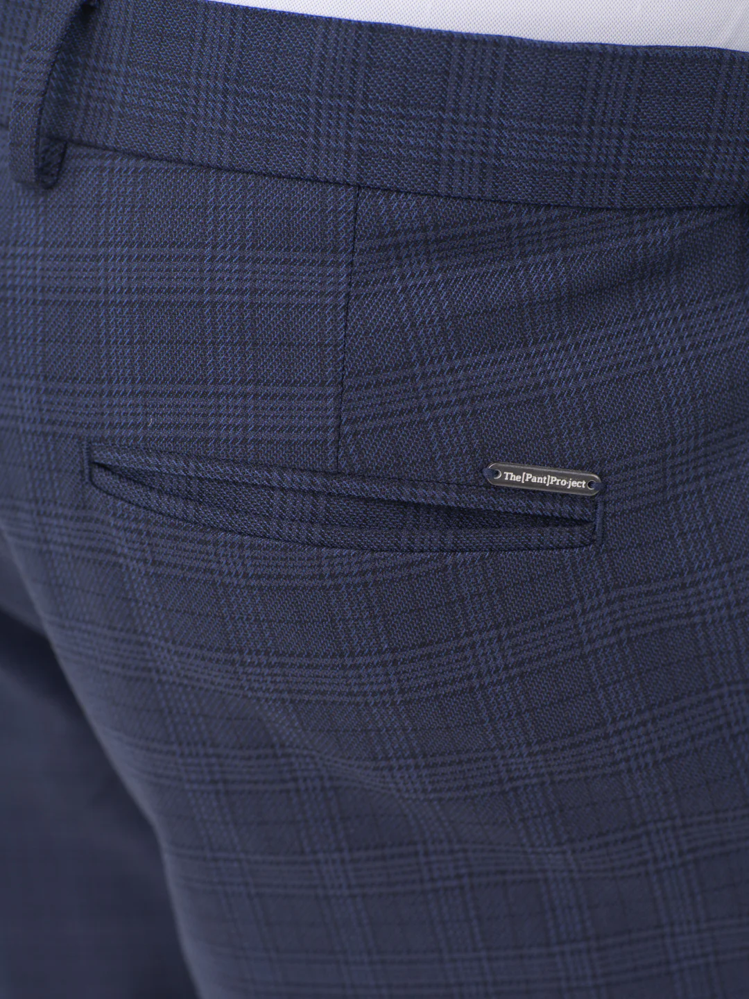 Finch Navy Checks Slim Fit Stretch Formal Pants - Image 10