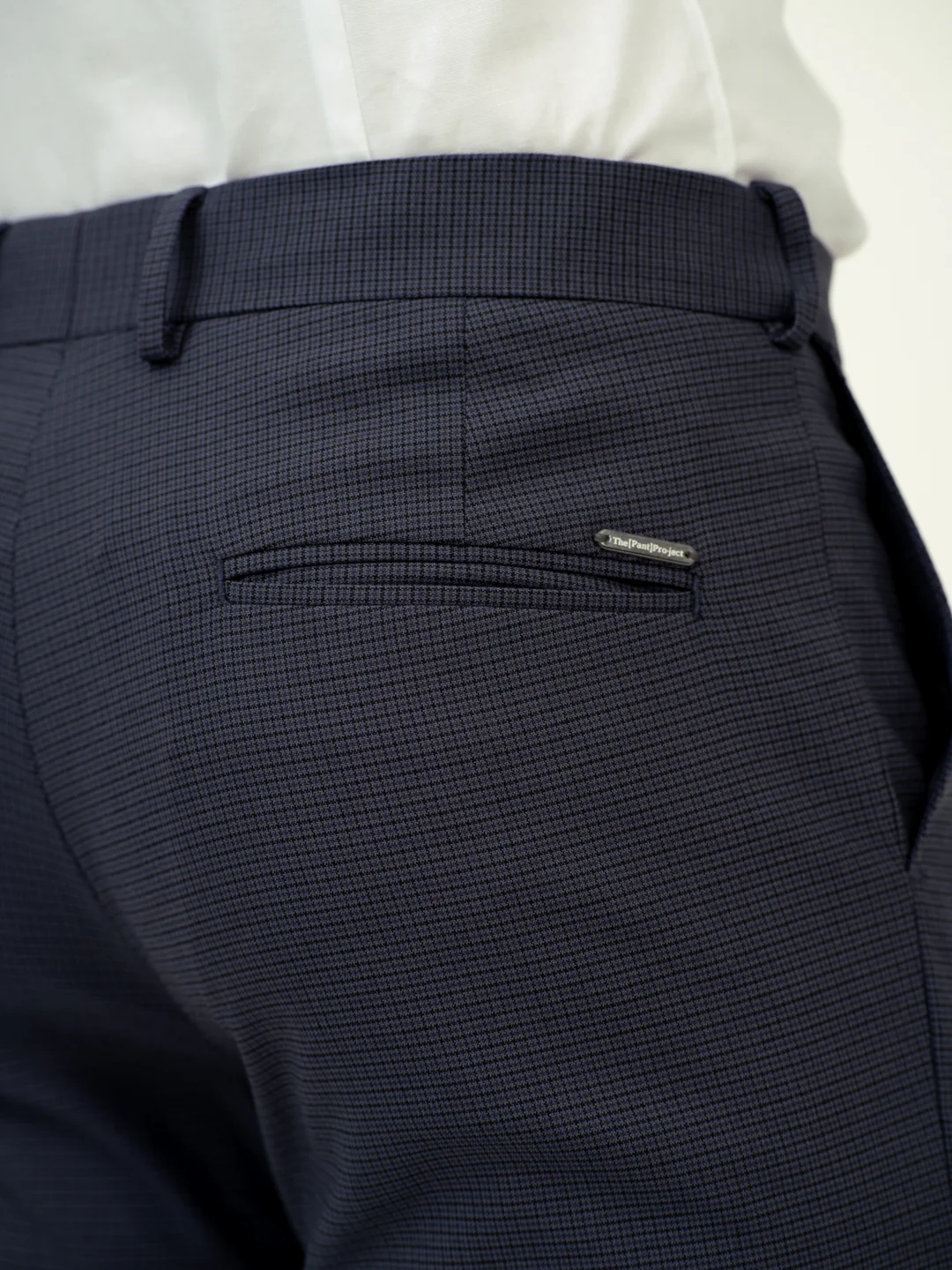Flint Grey Micro Checks Stretch Formal Pants - Image 5