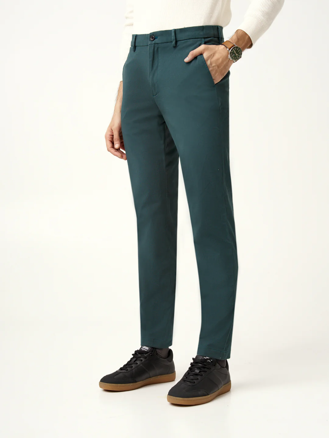 Forest Green Stretch Chinos - Image 8