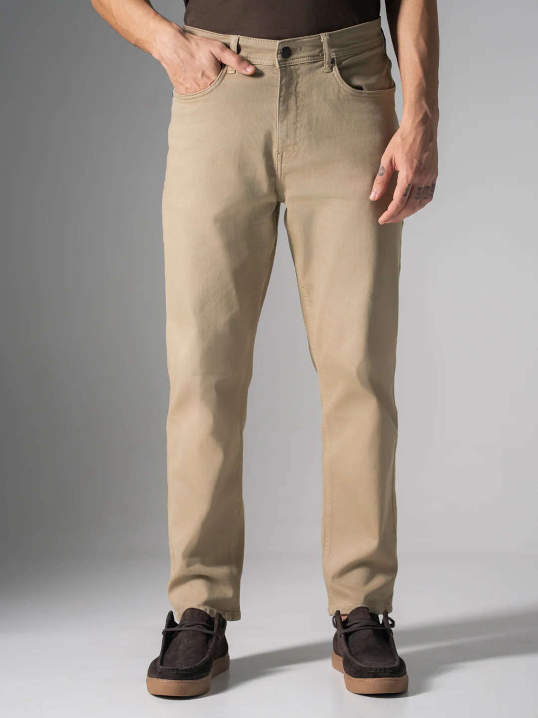 Fossil Beige Relaxed Fit Jeans - Image 2
