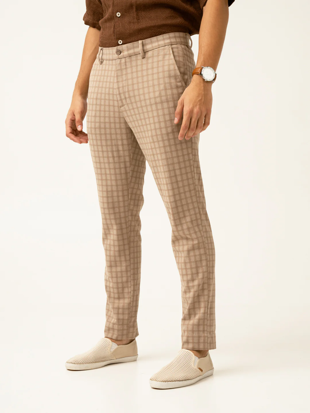 Fox Khaki Window Checks Power-Stretch Pants - Image 9