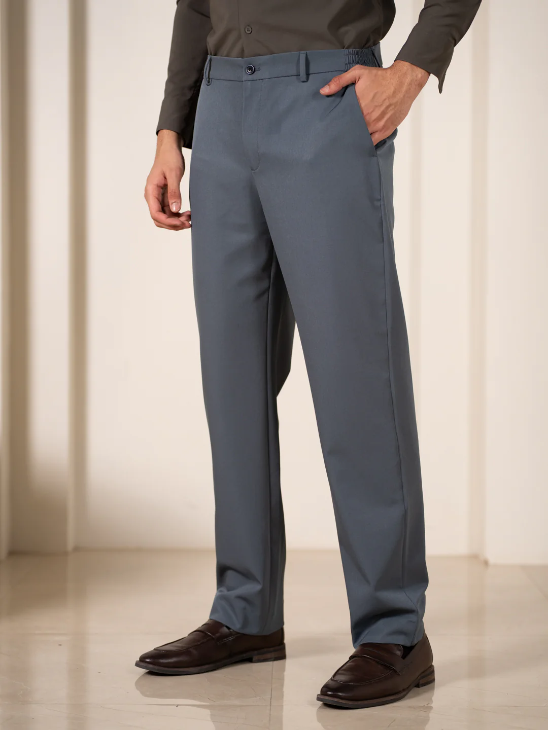 FreeFlow Grey 247 Relaxed Fit Smart Formal Trousers - Image 7