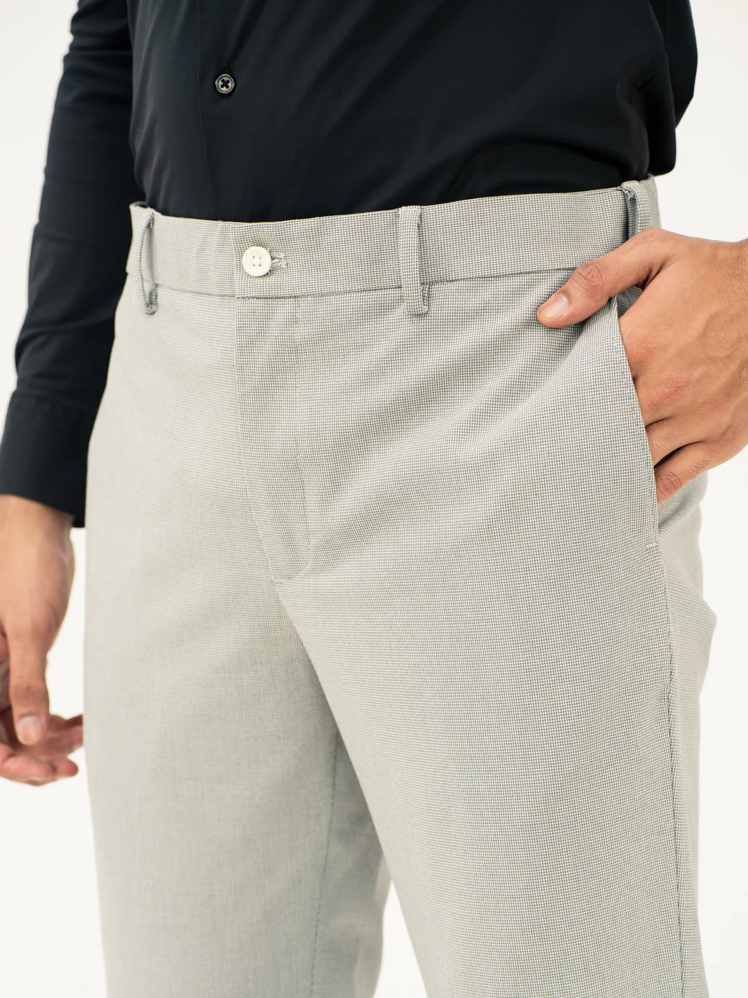 French Grey Houndstooth Pants - Image 10