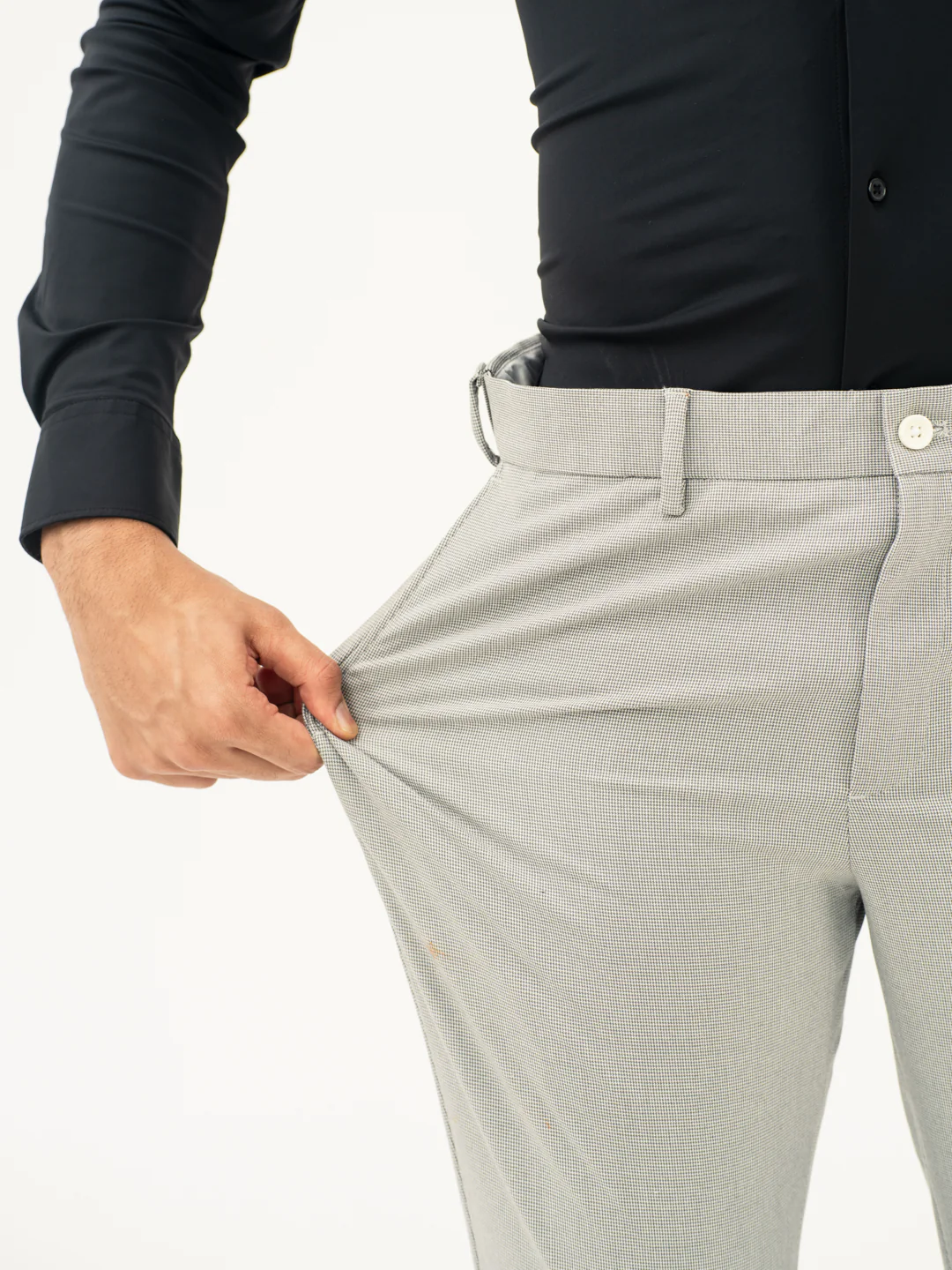 French Grey Houndstooth Pants - Image 3