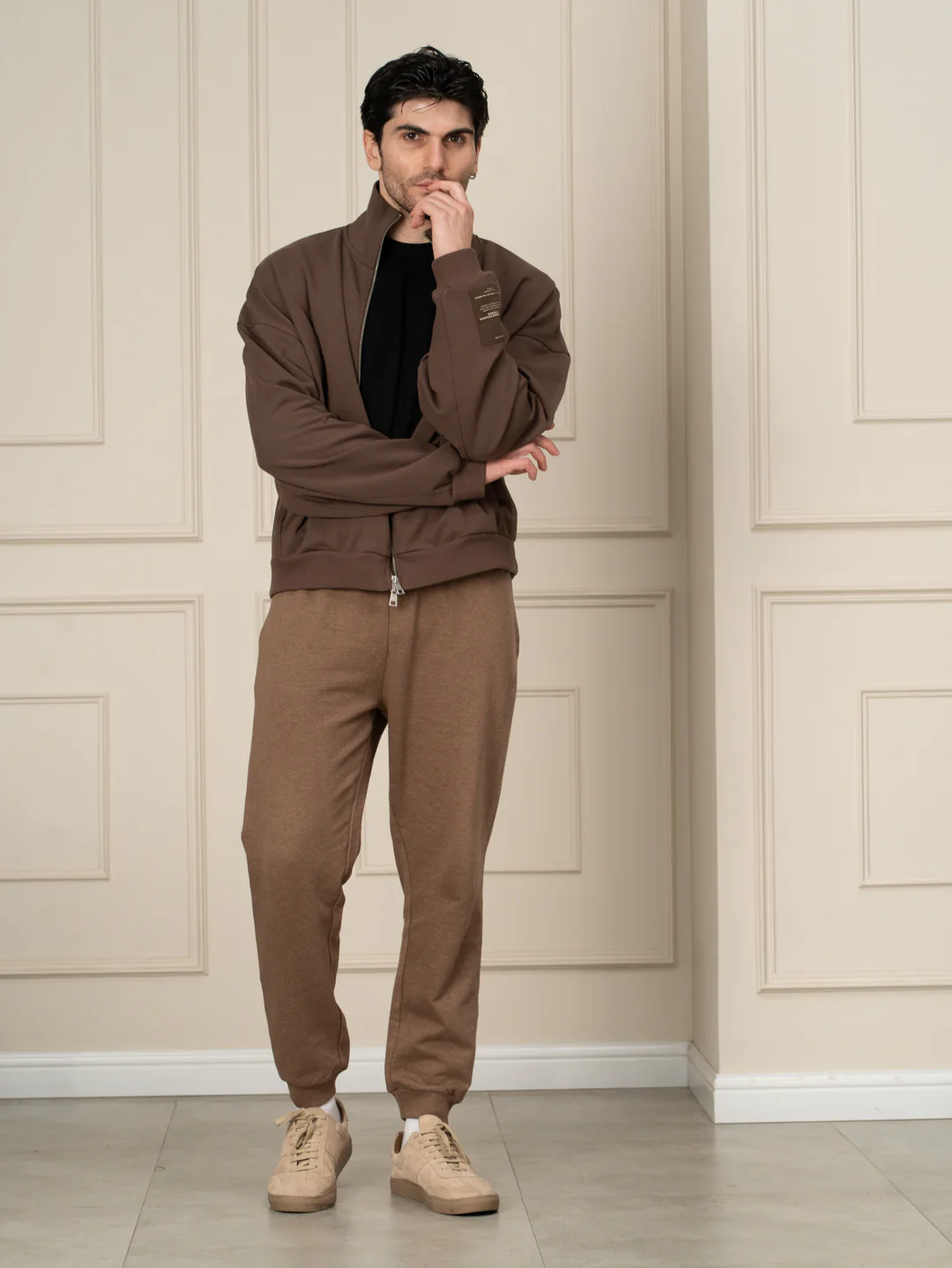 Freya Beige Tapered Fit Joggers - Image 6