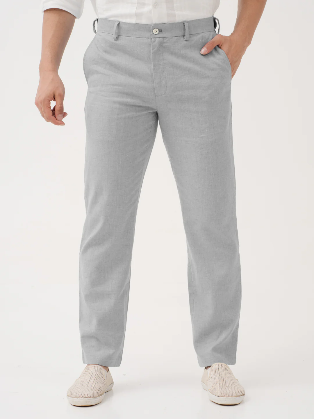 Froselle Grey Linen Sorona Pants