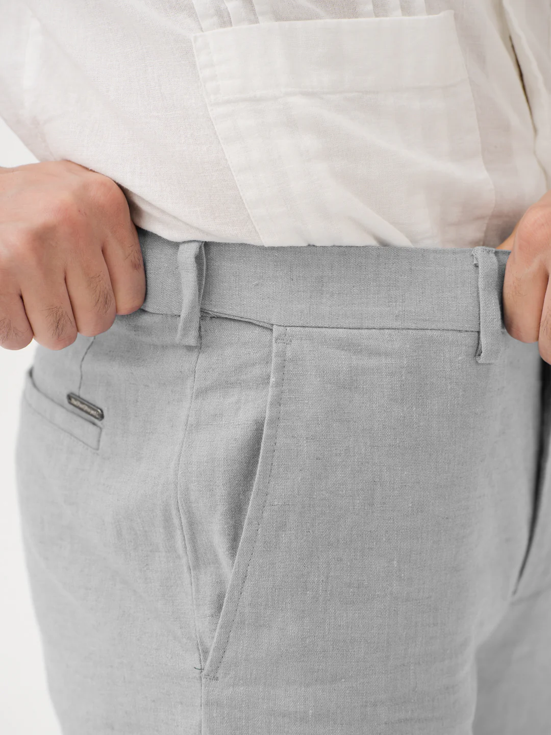Froselle Grey Linen Sorona Pants - Image 4