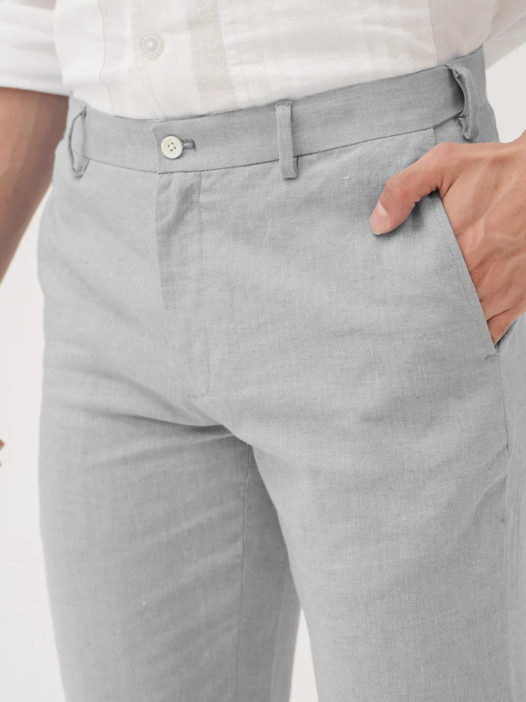 Froselle Grey Linen Sorona Pants - Image 5