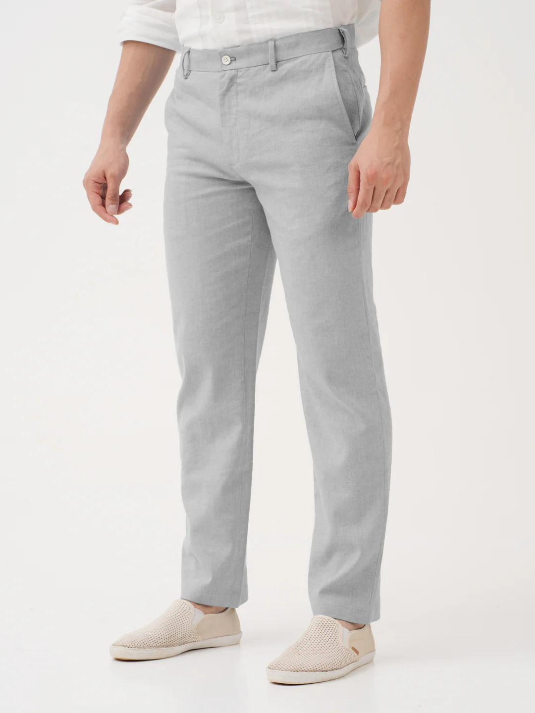Froselle Grey Linen Sorona Pants - Image 8