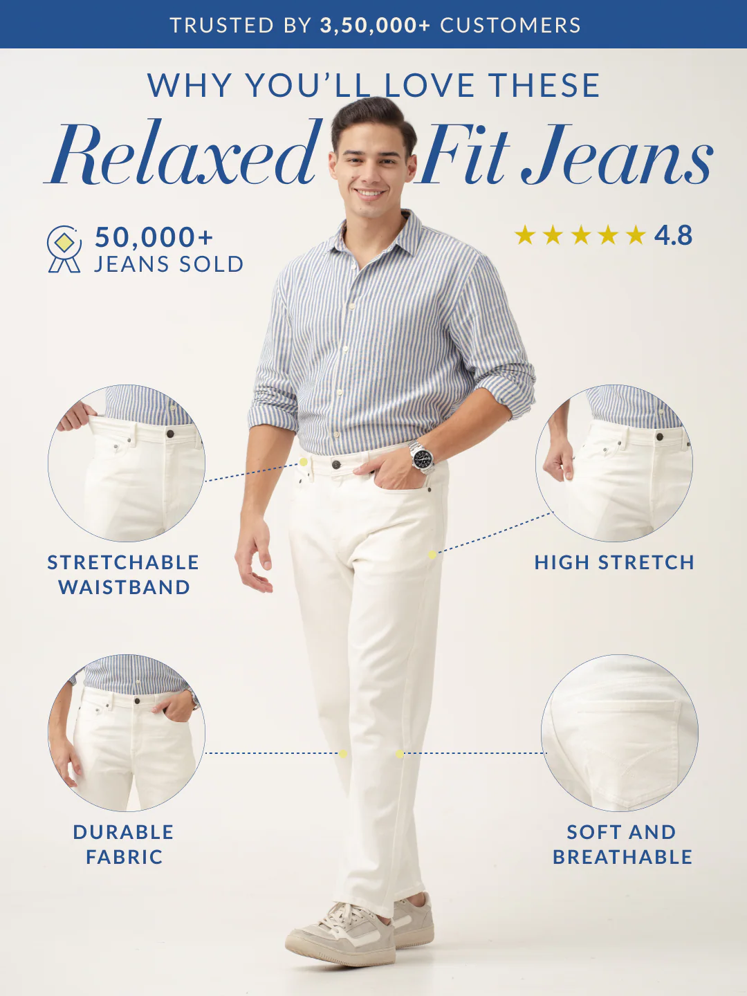 Frost White Relaxed Fit Jeans - Image 3