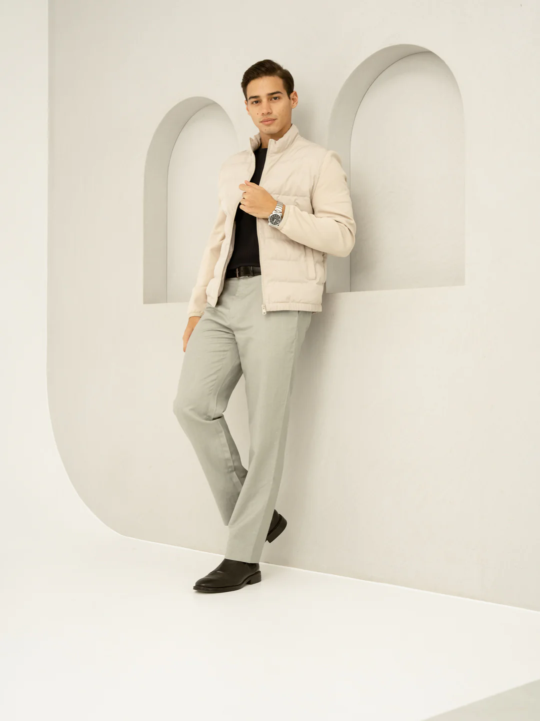 Galle Green Tropical Wool Linen Pants - Image 10