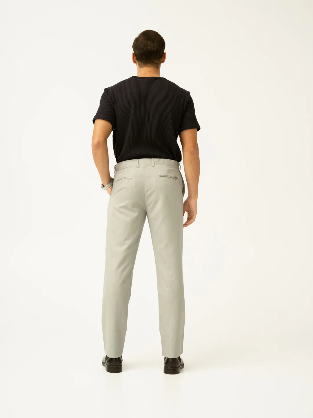 Galle Green Tropical Wool Linen Pants - Image 11