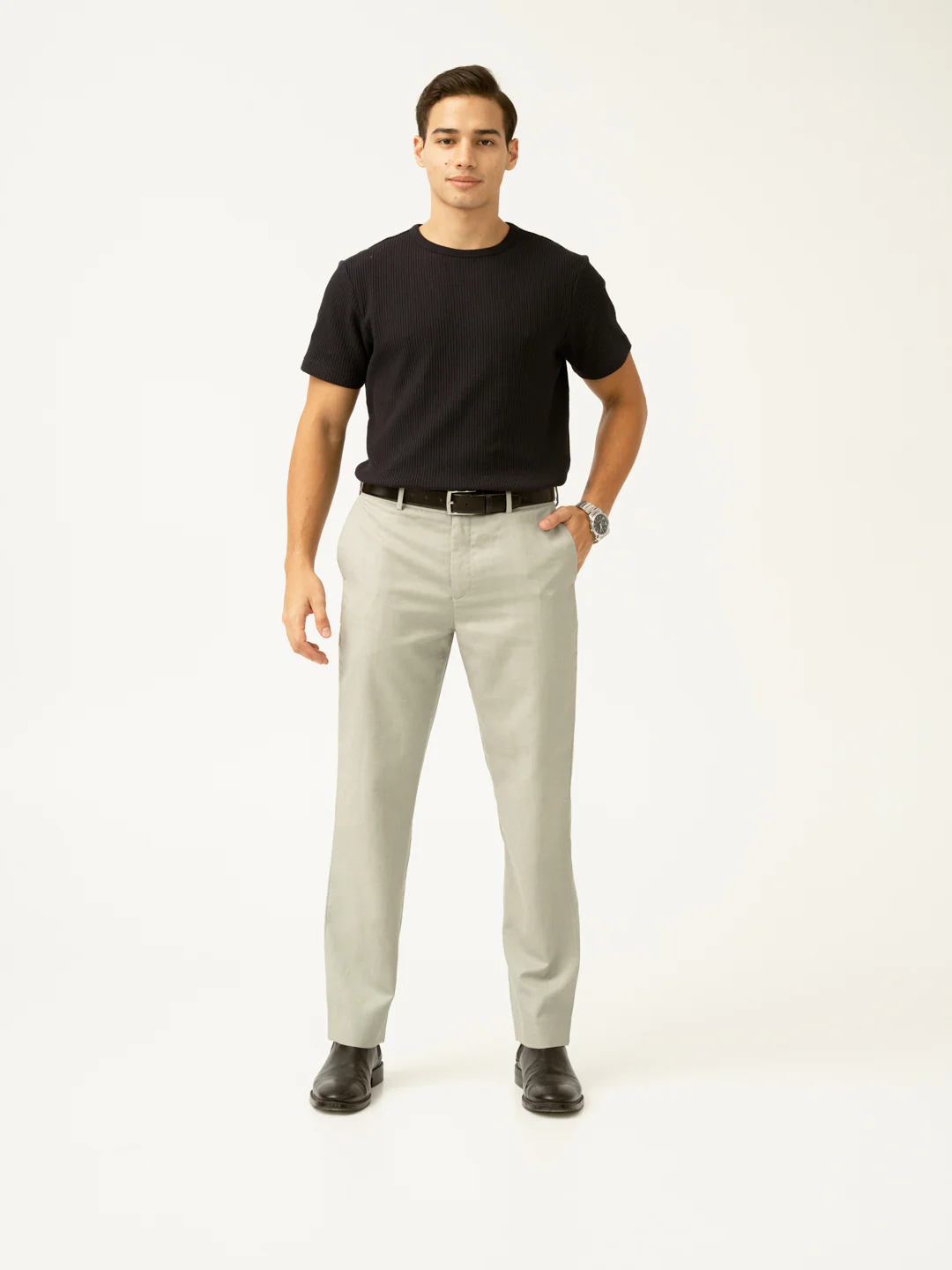Galle Green Tropical Wool Linen Pants - Image 3