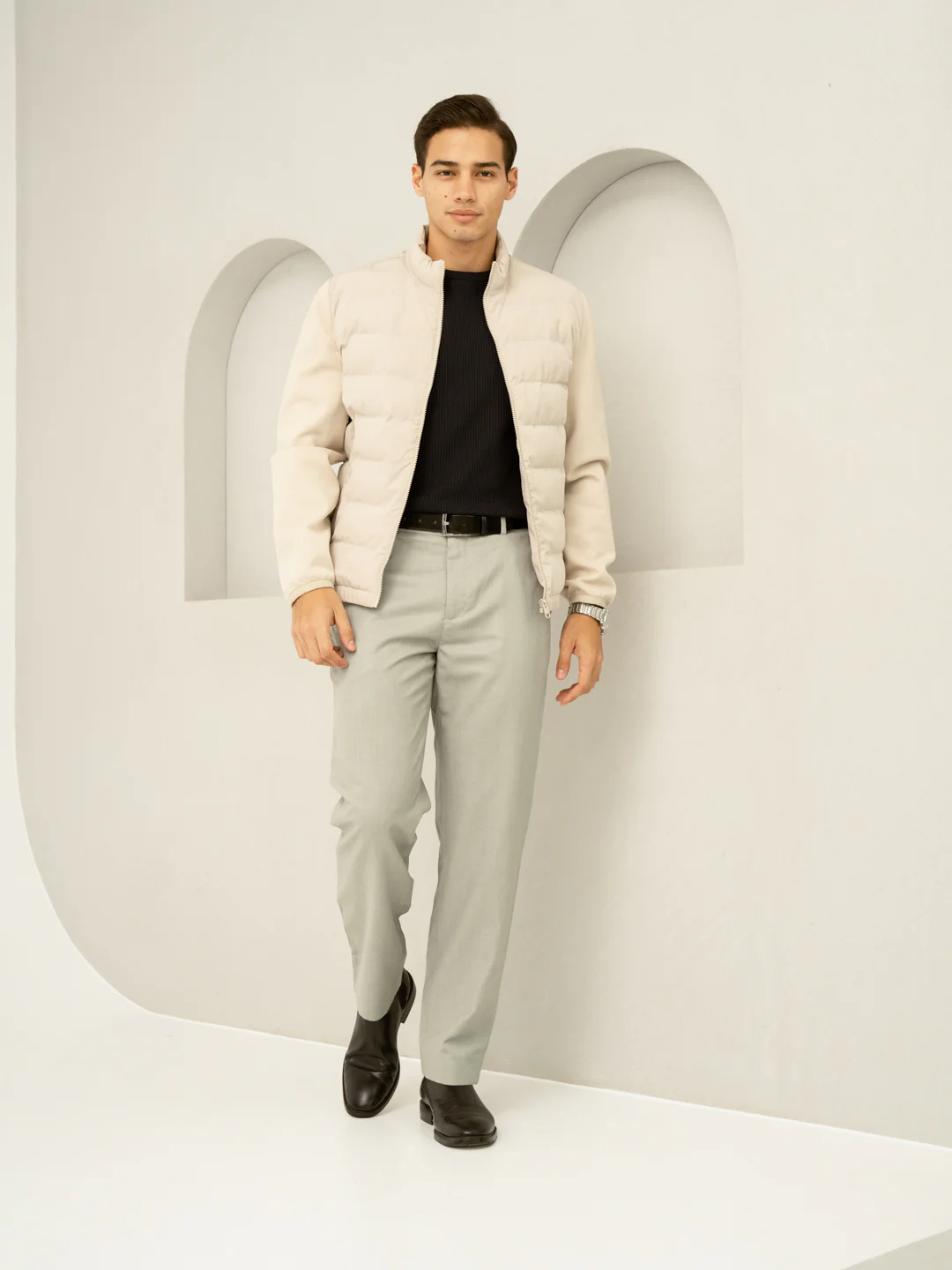 Galle Green Tropical Wool Linen Pants - Image 6