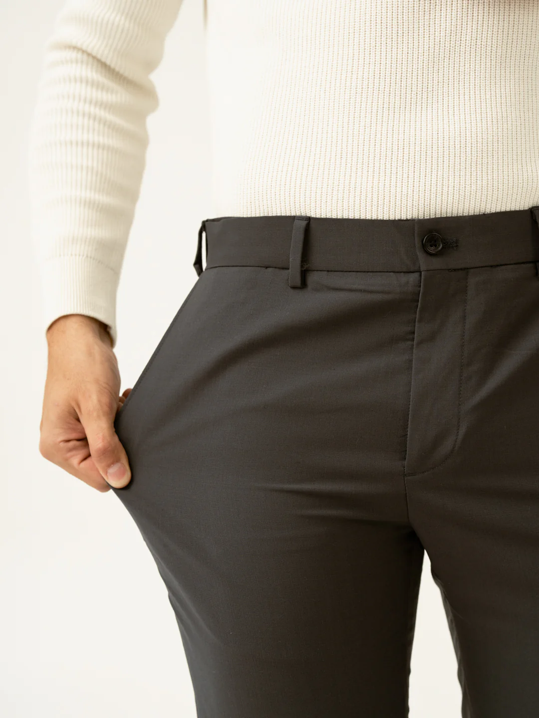 Geneva Grey Luxury Merino Wool Pants - Image 3