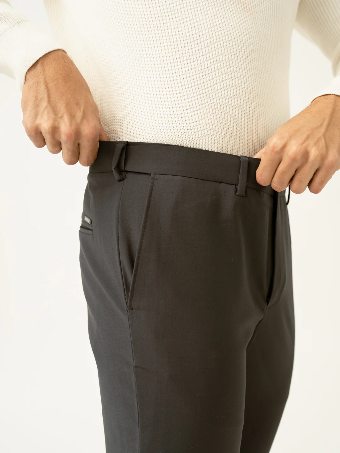 Geneva Grey Luxury Merino Wool Pants - Image 4