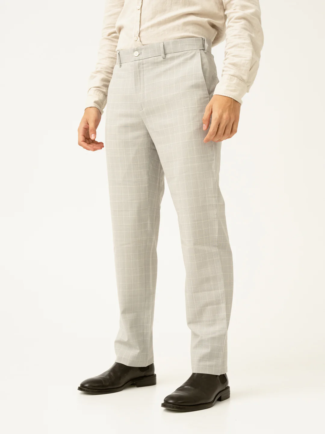 George Grey Checks Merino Wool Pants - Image 10