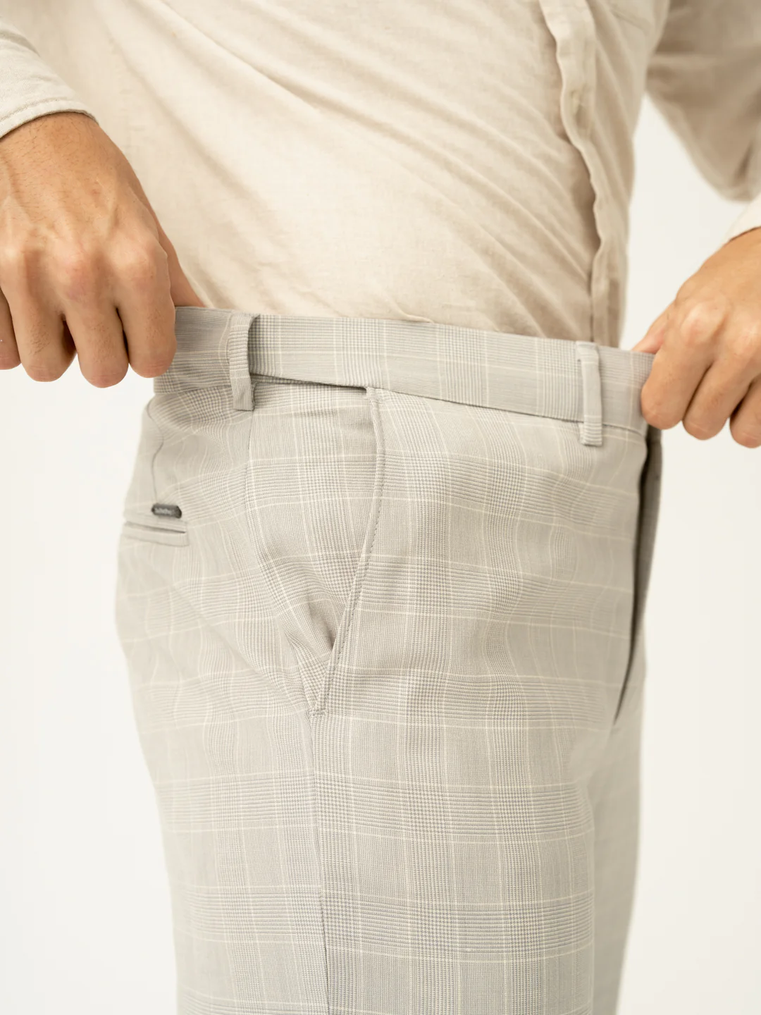 George Grey Checks Merino Wool Pants - Image 4
