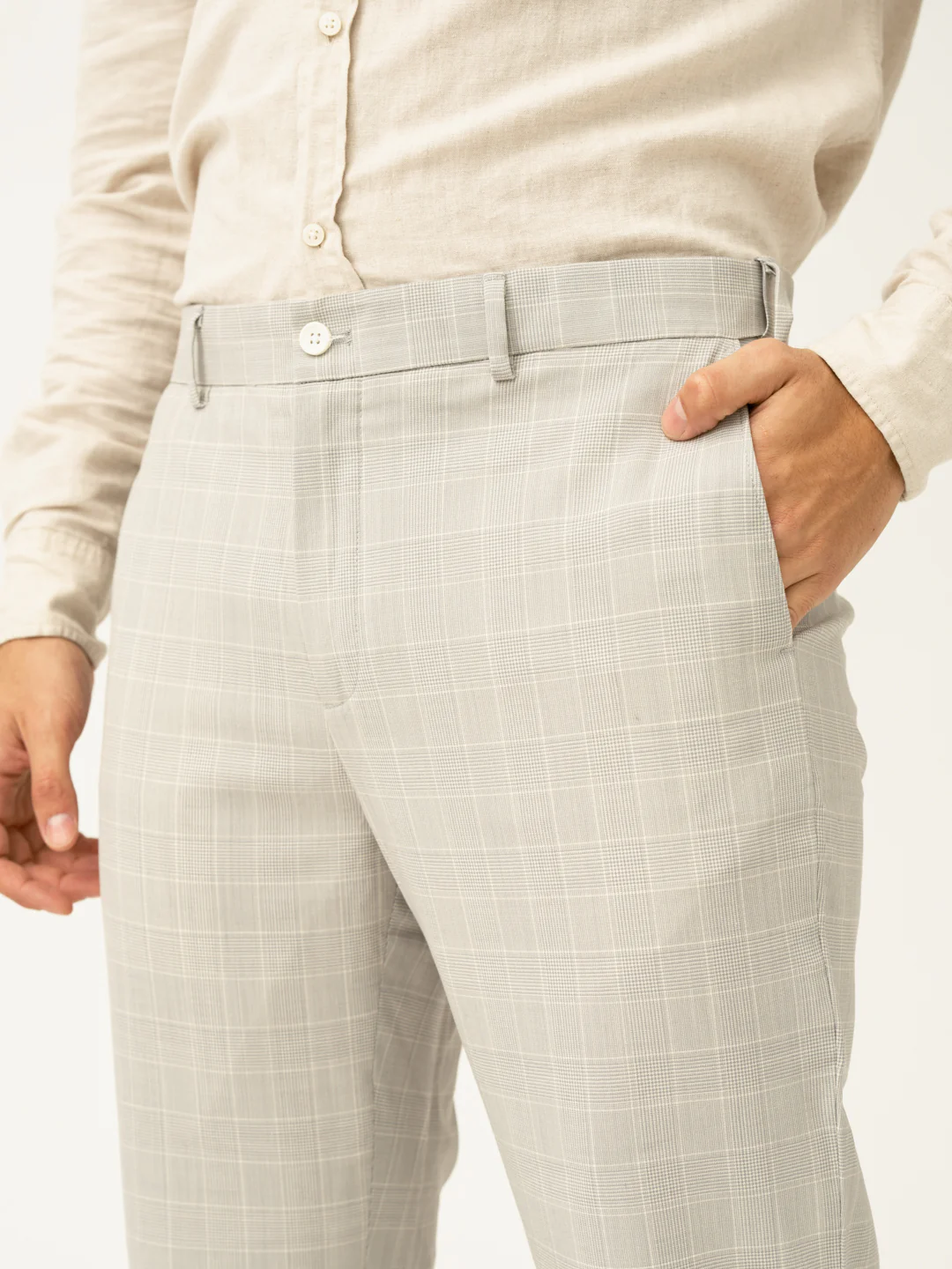 George Grey Checks Merino Wool Pants - Image 6