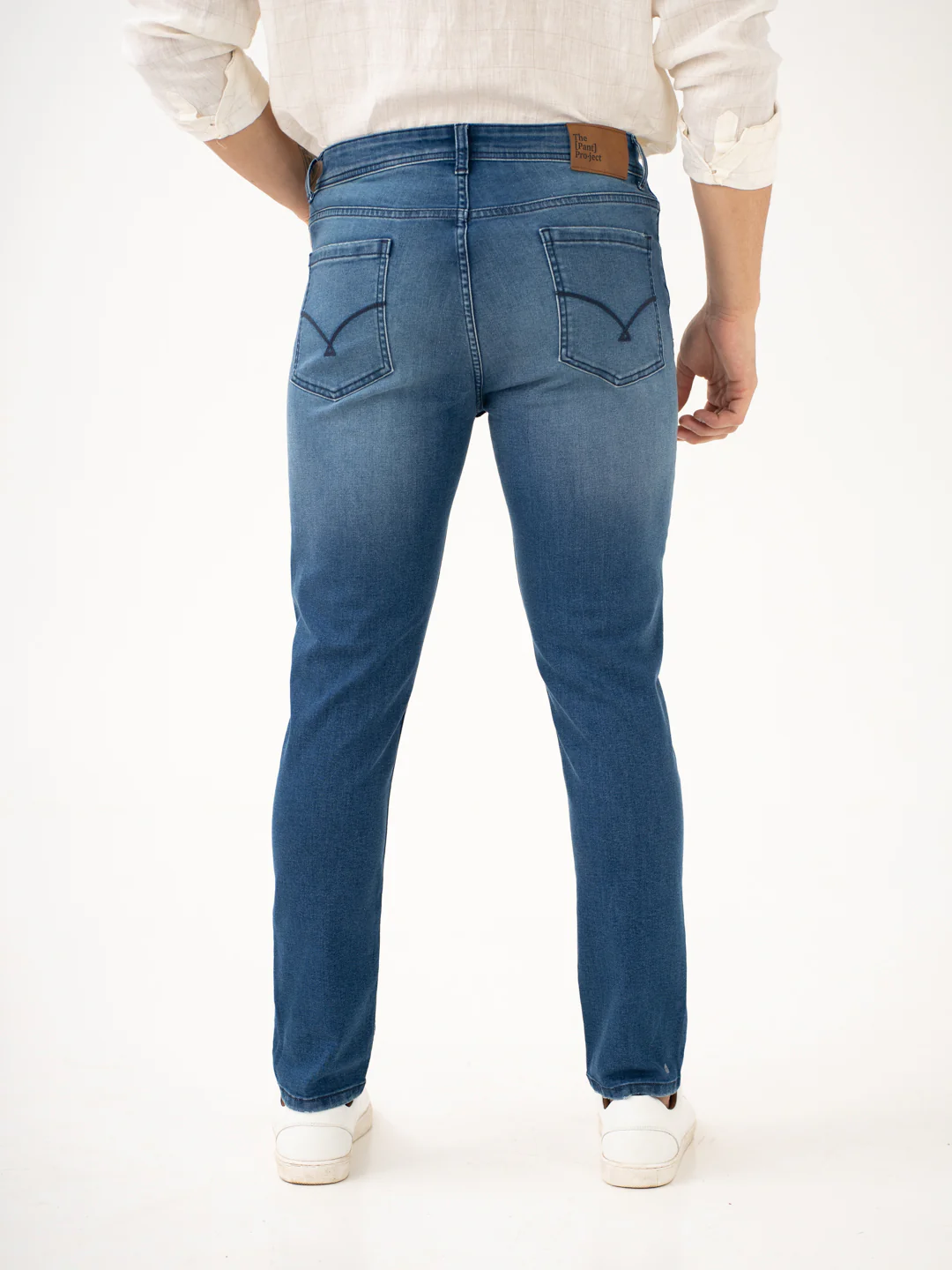Glacier Blue Damaged Slim Fit Jeans - Image 7