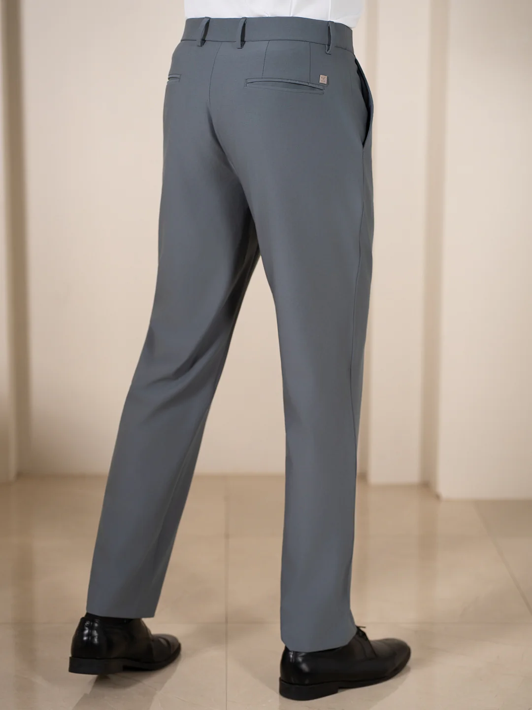Go-to Grey 925 Relaxed Fit Smart Formal Trousers - Image 10