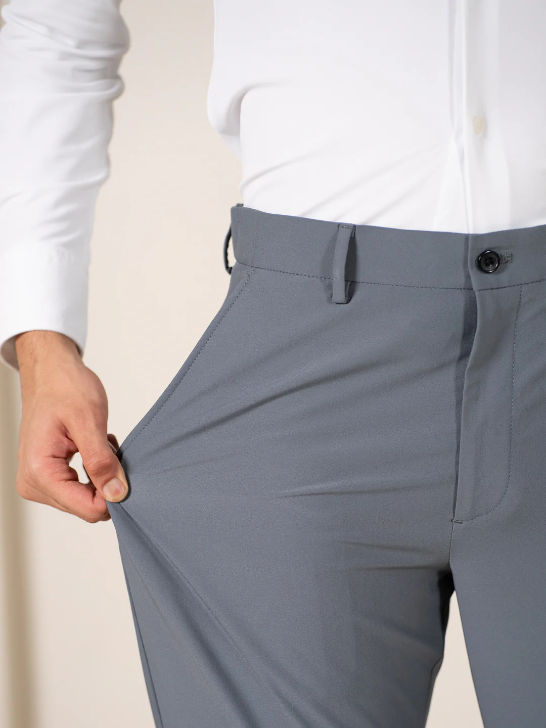 Go-to Grey 925 Relaxed Fit Smart Formal Trousers - Image 3