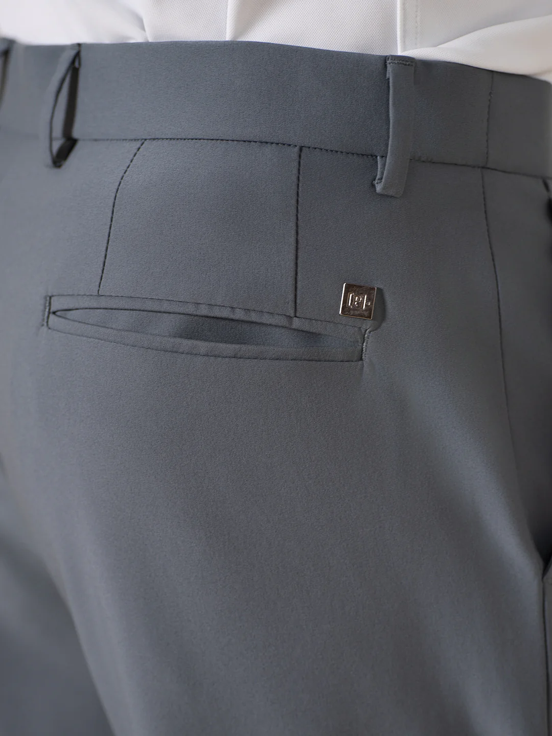 Go-to Grey 925 Relaxed Fit Smart Formal Trousers - Image 8