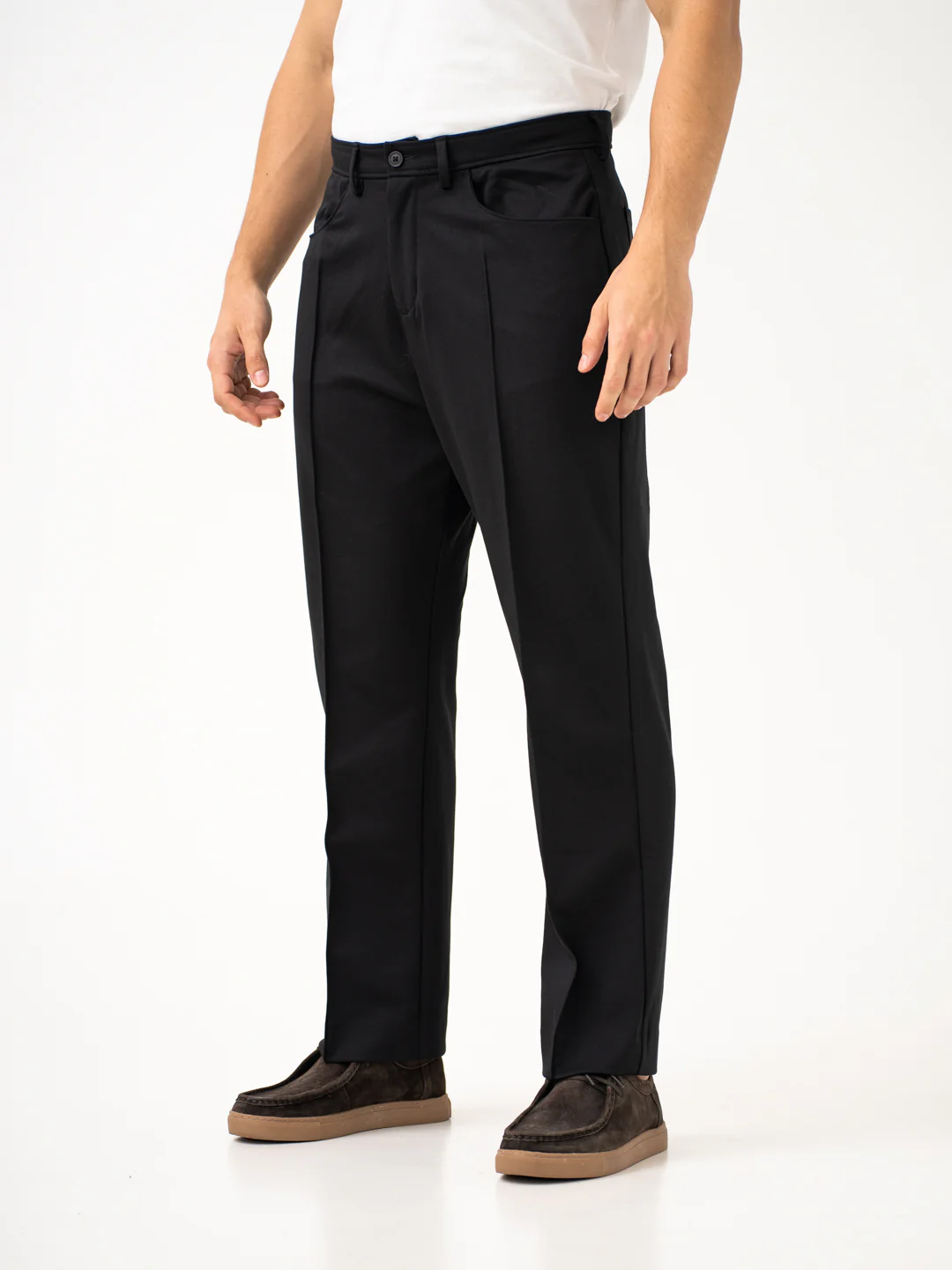 Gothic Black Relaxed Fit Korean Pintuck Pants - Image 2