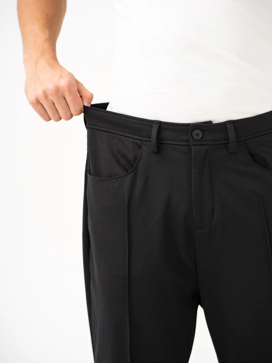 Gothic Black Relaxed Fit Korean Pintuck Pants - Image 5