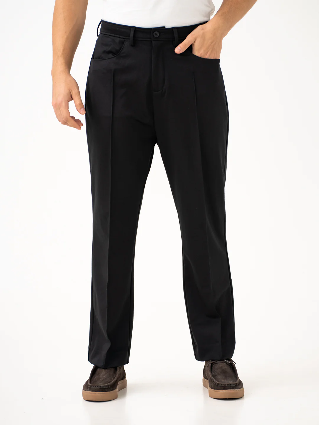 Gothic Black Relaxed Fit Korean Pintuck Pants - Image 9