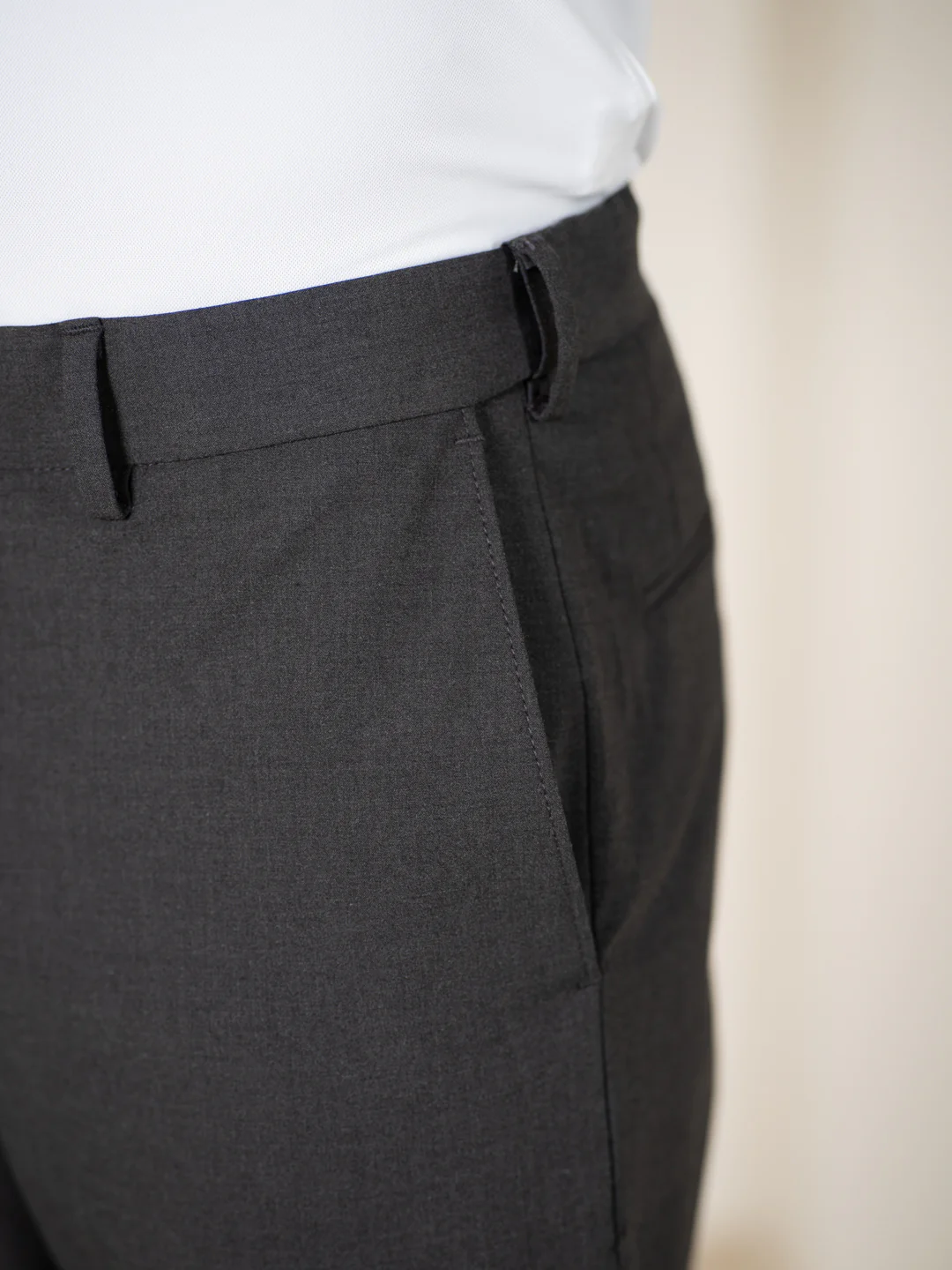 Grand Grey Relaxed Fit Stretch Formal Pants - Image 12