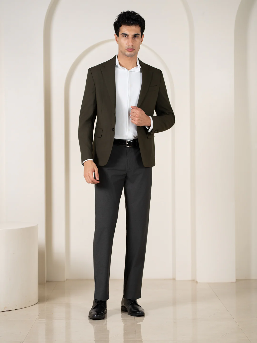 Gravitas Grey Melange Stretch Formal Pants - Image 6