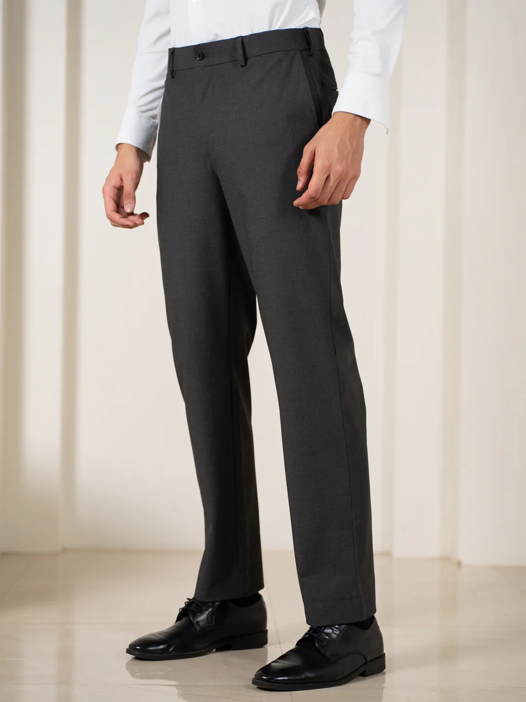 Gravitas Grey Melange Stretch Formal Pants - Image 9