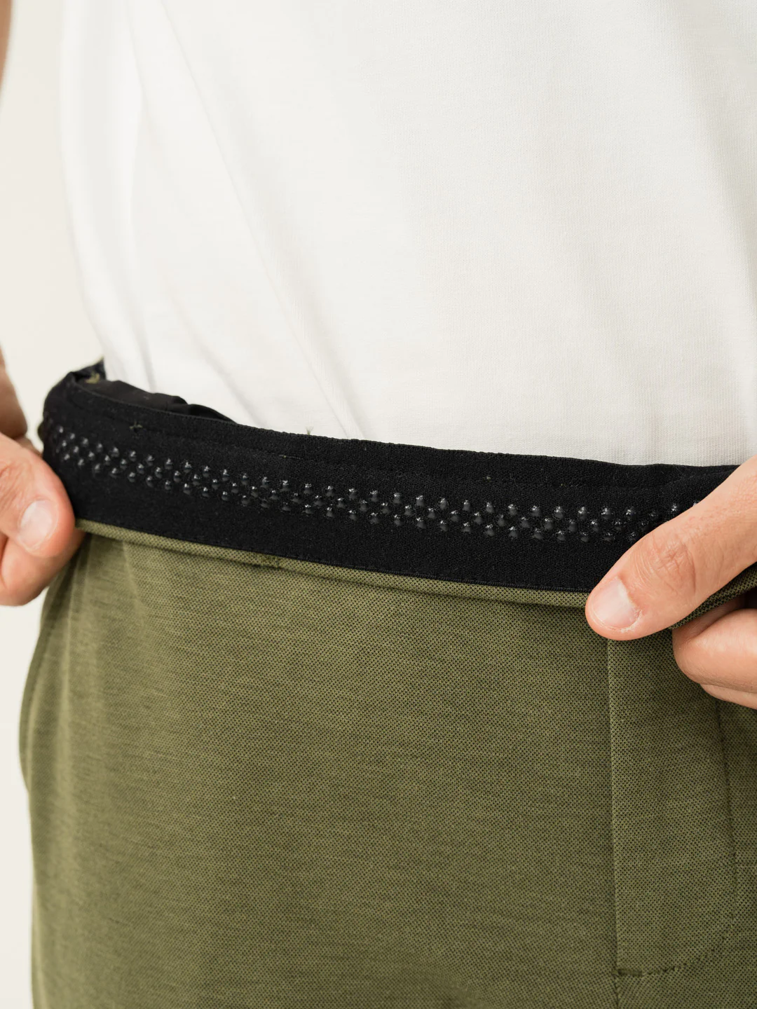 Greek Olive Green Slim Fit Power Stretch Pants - Image 4