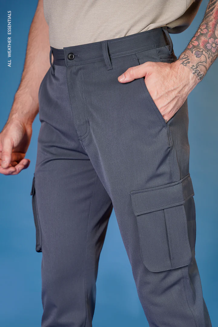 Grey All Weather Cargo Stretch Pants - Image 7