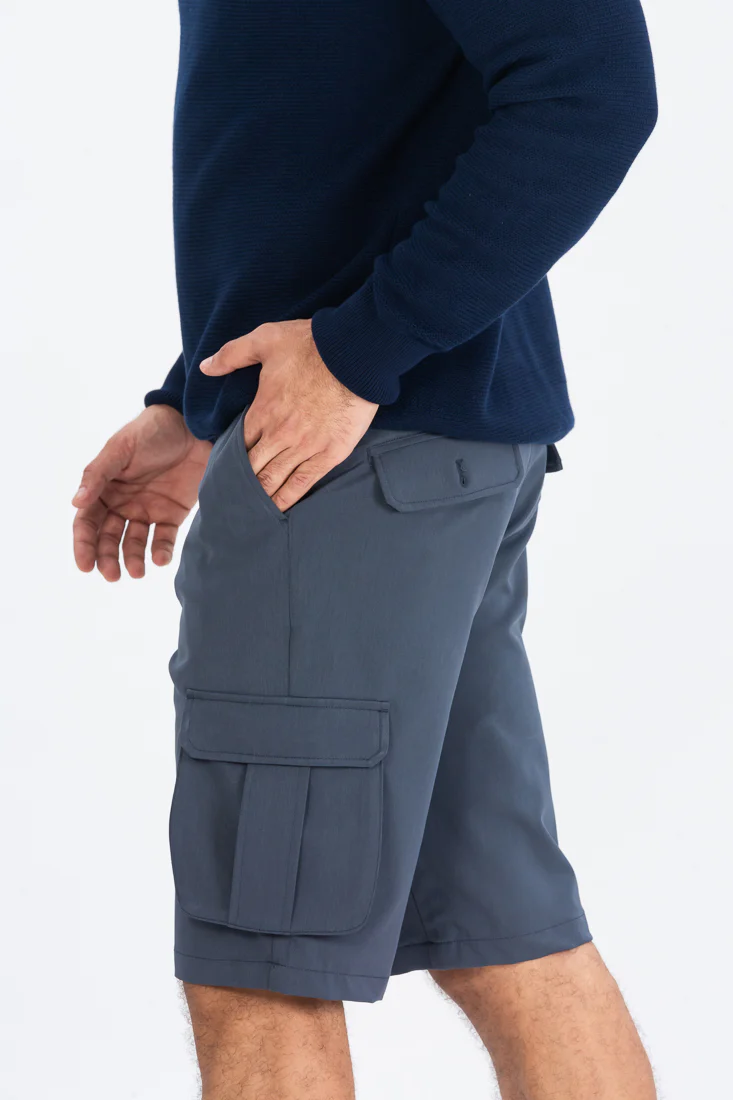 Grey All Weather Stretch Cargo Shorts - Image 4