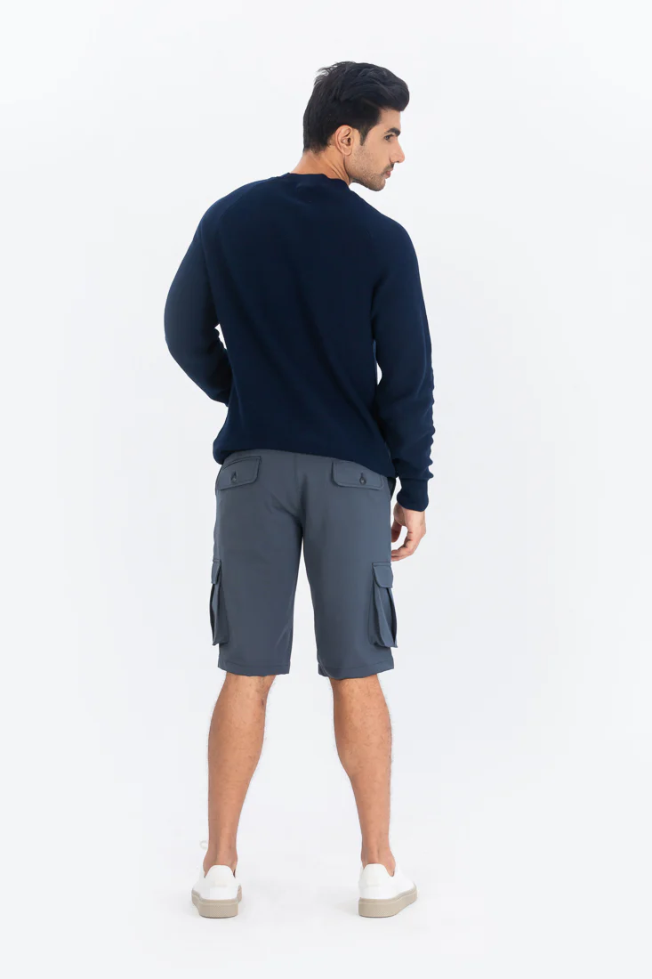 Grey All Weather Stretch Cargo Shorts - Image 5