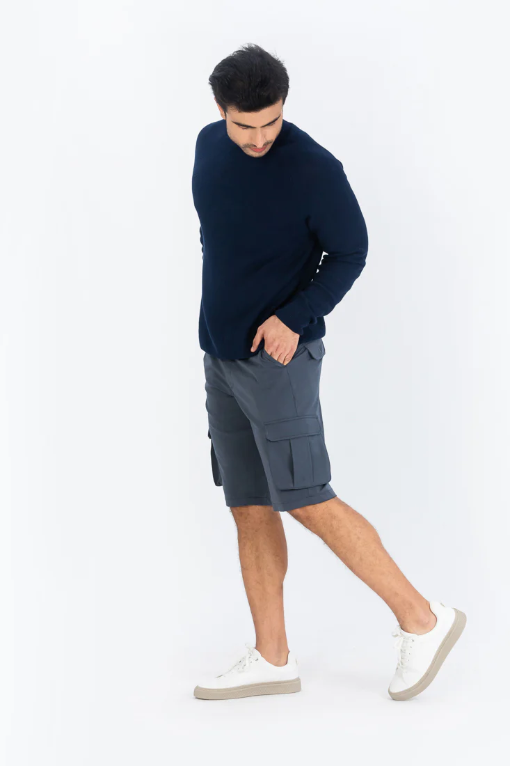 Grey All Weather Stretch Cargo Shorts - Image 6