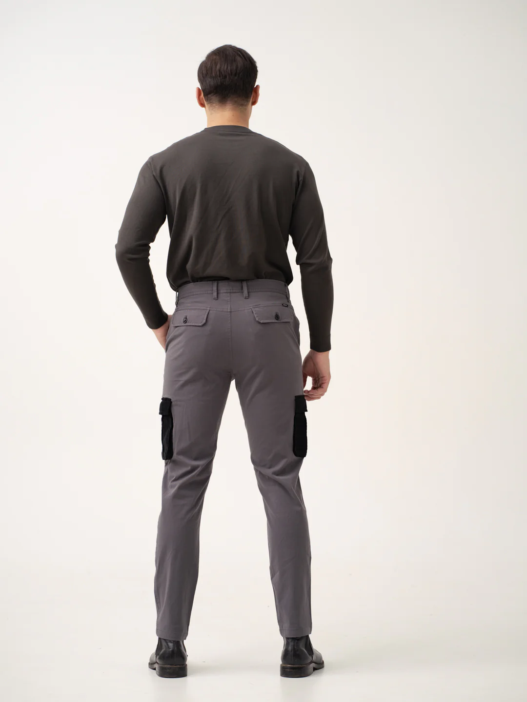Grey Cargo Corduroy Pants - Image 5