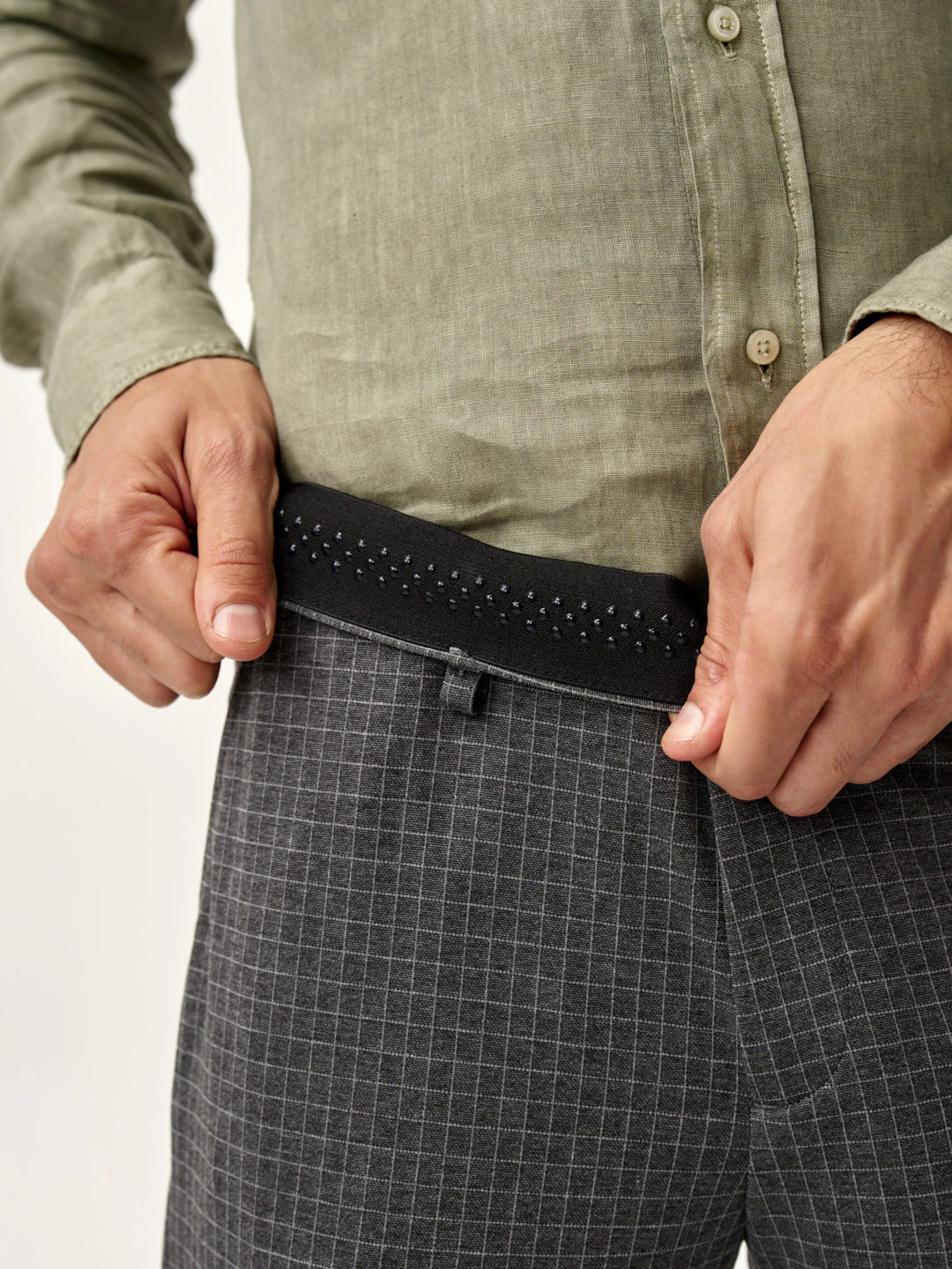 Grey Checks Plus Size Power-Stretch Pants - Image 4