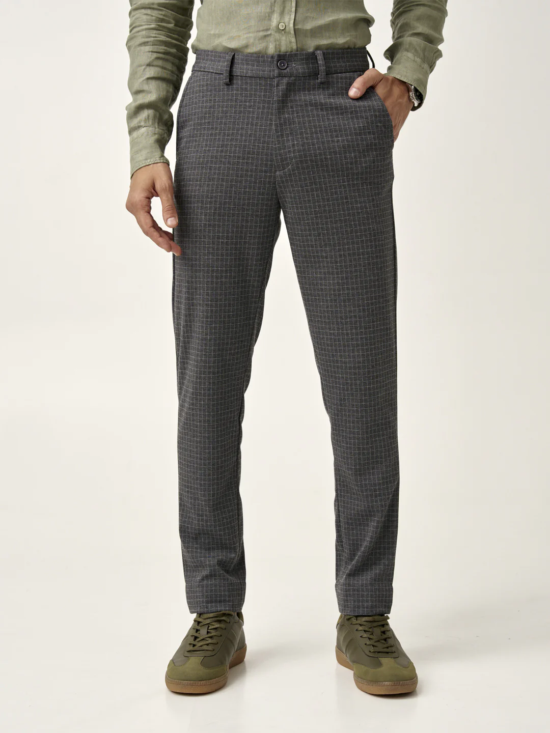 Grey Checks Power-Stretch Pants - Image 3