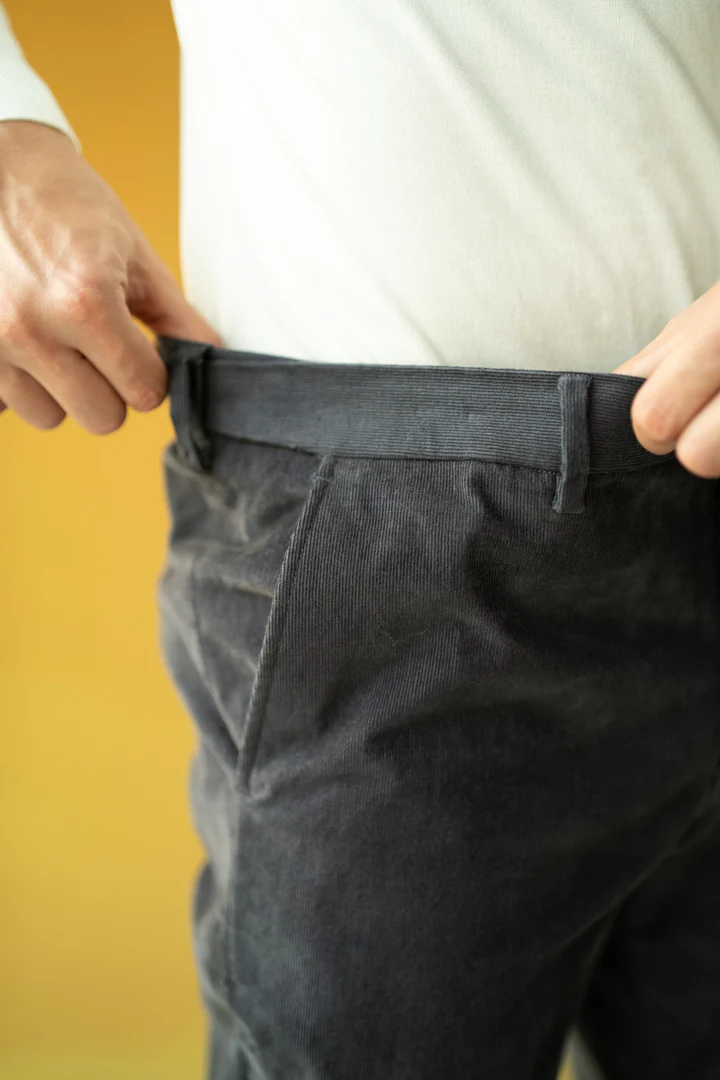 Grey Corduroy Stretch Pants - Image 3