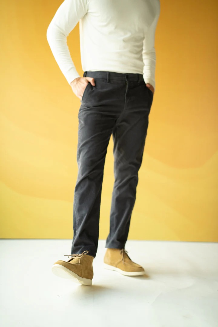Grey Corduroy Stretch Pants - Image 4